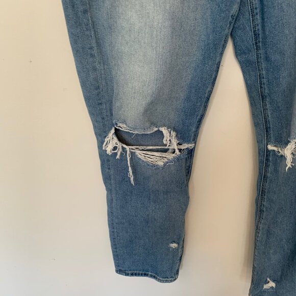 AMERICAN EAGLE HIGH RISE DISTRESSED JEANS SIZE 14 LONG - Picture 2 of 10
